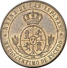 1/2 centimo de escudo 1866  OM 