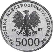 5000 złotych 1987 MW  SW "Jan Paweł II" (PRÓBA)