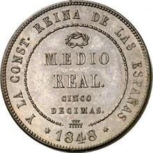 Medio real 1848    "Con guirnalda"