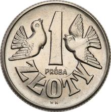 1 Zloty 1958    "Zwei Vögel" (Probe)
