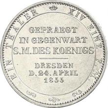 Tálero 1855  F  "Visita a la Casa de la Moneda de Dresde"