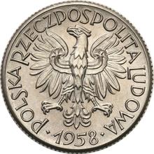 1 Zloty 1958    "Eichenblätter" (Probe)