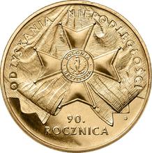 2 złote 2008 MW  EO "90 Rocznica odzyskania niepodległości"