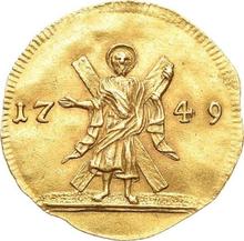 1 chervonetz (10 rublos) 1749    "Andrés el Apóstol en el reverso"