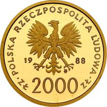 2000 Zlotych 1988 MW  ET "Pontifikat von Papst Johannes Paul II."