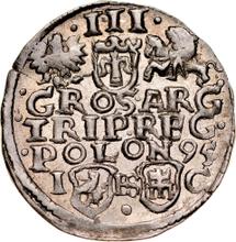 Трояк (3 гроша) 1595  IF SC  "Быдгощский монетный двор"