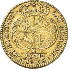 10 Taler (Doppelter August d'or) 1753  G  "Kronen"