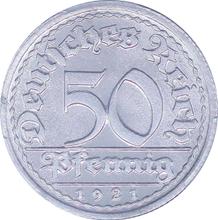 50 пфеннигов 1921 J  