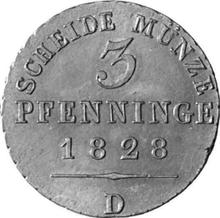 3 Pfennige 1828 D  