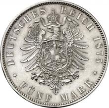 5 марок 1875 E   "Саксония"
