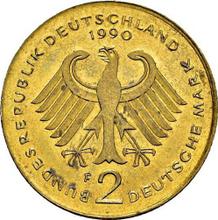 2 марки 1990 F   "Франц Йозеф Штраус"