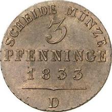 3 Pfennige 1833 D  