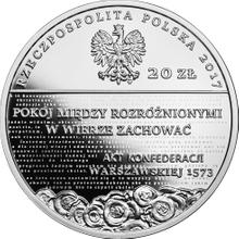 20 злотых 2017 MW   "500 лет Реформации в Польше"