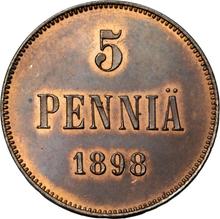 5 Penniä 1898   