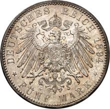 5 marcos 1894 D   "Bavaria"
