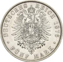 5 марок 1876 E   "Саксония"