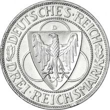 3 Reichsmarks 1930 D   "Liberación de Renania"