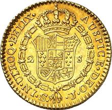 2 escudo 1824 S J 