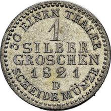 1 серебряный грош 1821 D  