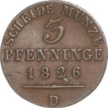 3 Pfennige 1826 D  