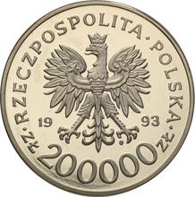 200000 złotych 1993 MW   "750 Rocznicę Nadania Praw Miejskich Szczecinowi" (PRÓBA)
