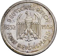 5 Reichsmarks 1932 E   "Goethe"