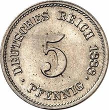 5 fenigów 1888 J  