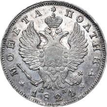 Poltina (1/2 rublo) 1824 СПБ ПД  "Águila con alas levantadas"