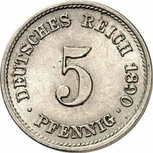 5 fenigów 1890 J  