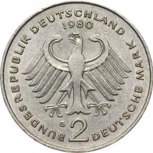 2 марки 1980 G   "Аденауэр"
