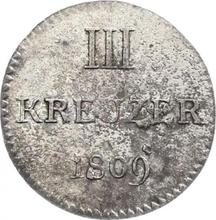 3 kreuzers 1809  G.H. L.M. 