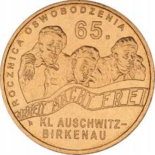 2 злотых 2010 MW  RK "65 лет освобождения концлагеря Аушвиц-Биркенау (Освенцим)"