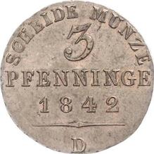 3 Pfennige 1842 D  