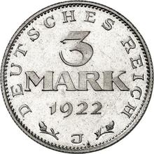3 Mark 1922 J   "Verfassungstag"