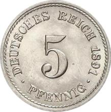 5 fenigów 1891 A  