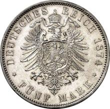5 марок 1874 F   "Вюртемберг"