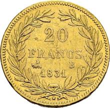 20 Franken 1831 B   "Vertiefte Randschrift"