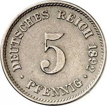 5 fenigów 1892 J  