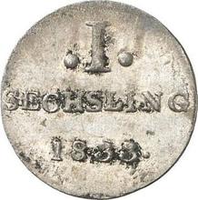 Sechsling 1833  H.S.K. 