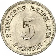 5 пфеннигов 1875 G  