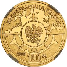 100 złotych 2008 MW  NR "400 Rocznica polskiego osadnictwa w Ameryce Północnej"