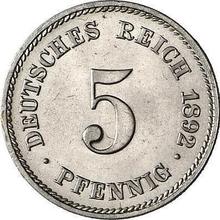 5 пфеннигов 1892 E  