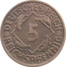 5 рейхспфеннигов 1925 J  