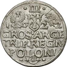 Trojak (3 groszy) 1622    "Casa de moneda de Cracovia"