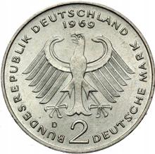 2 марки 1969 D   "Аденауэр"