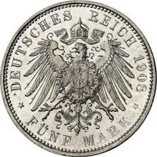 5 Mark 1908 E   "Sachsen"