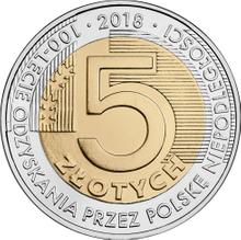 5 Zlotych 2018    "100 Jahre Unabhängigkeit Polens"