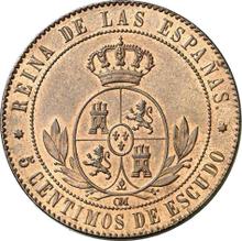 5 centimos de escudo 1867  OM 
