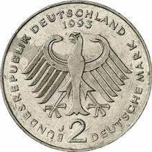 2 марки 1993 J   "Франц Йозеф Штраус"