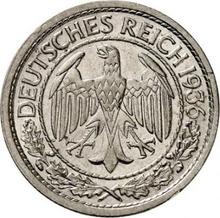 50 Reichspfennigs 1936 F  